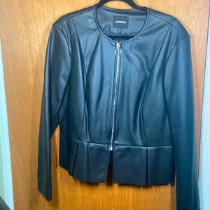 ***NEVER WORN*** Express Black Vegan Leather Jacket XL